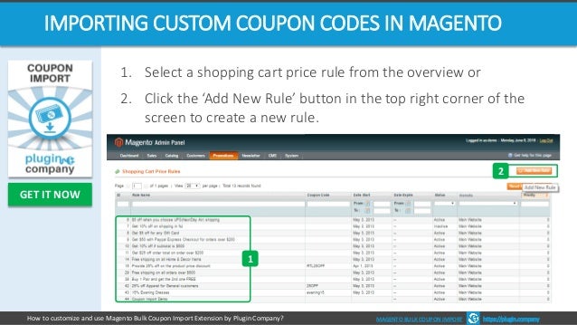 magento coupon import extension
